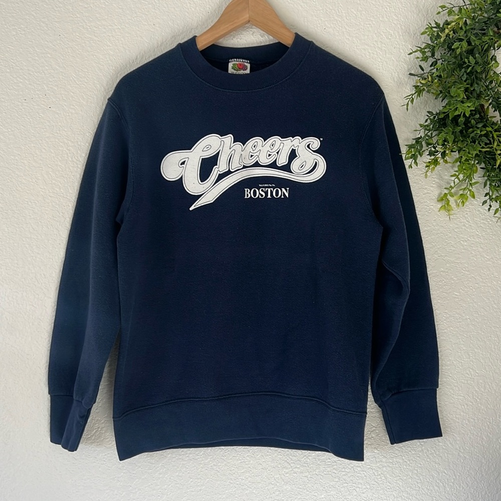 Cheers Boston Navy With White Graphics Sweatshirt Size Small